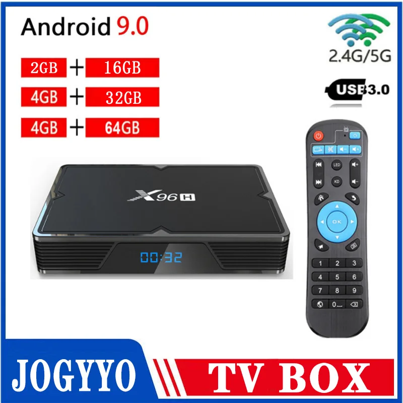 

ТВ-приставка X96H, Android 2,4, 4 + 32/64 ГБ, 2,0/5 ГГц, Wi-Fi