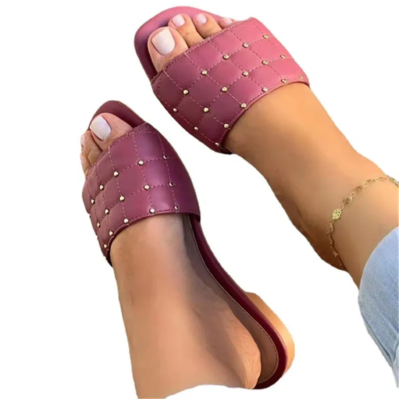 

2022 summer European and American women's new fashion casual flat slippers 2782