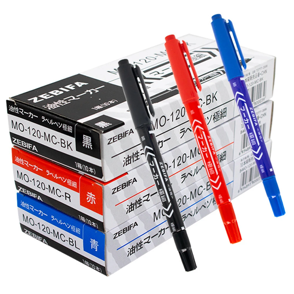 

10 шт., цветные перманентные маркеры с двойным наконечником