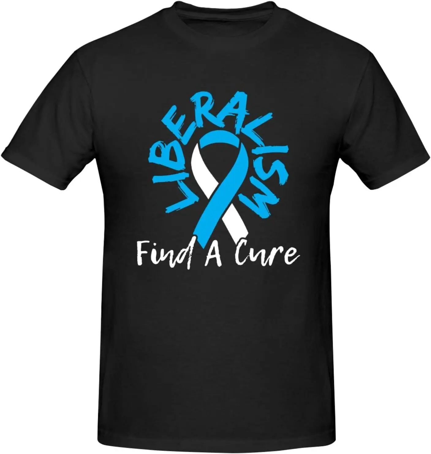 LIBERALISM Мужская хлопковая футболка с круглым вырезом Find a Cure