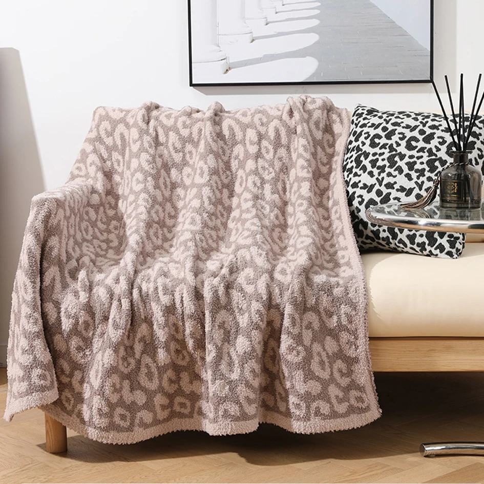 

Plush Velvet Leopard Print Soft Throws Beige White Camel Black Throw Blanket for Sofa Warm Thicken Bedspread on The Bed