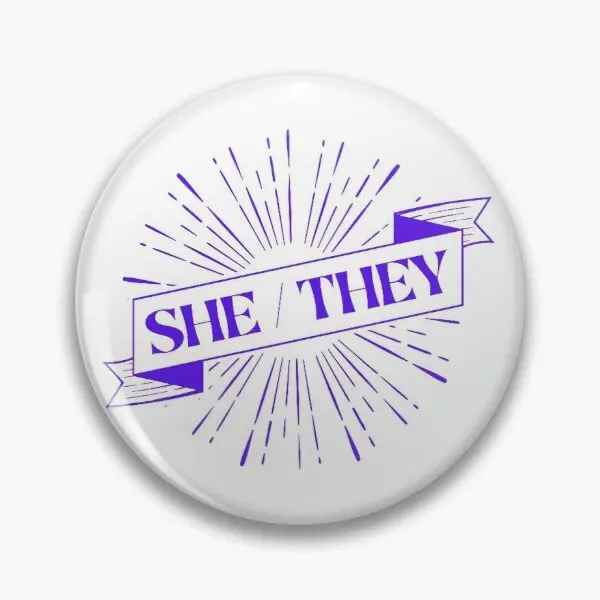 

Пурпурная мягкая Металлическая Булавка She They для пуговиц, милая булавка для лацкана шляпы, значок, украшение для любимого, мультяшная модная...