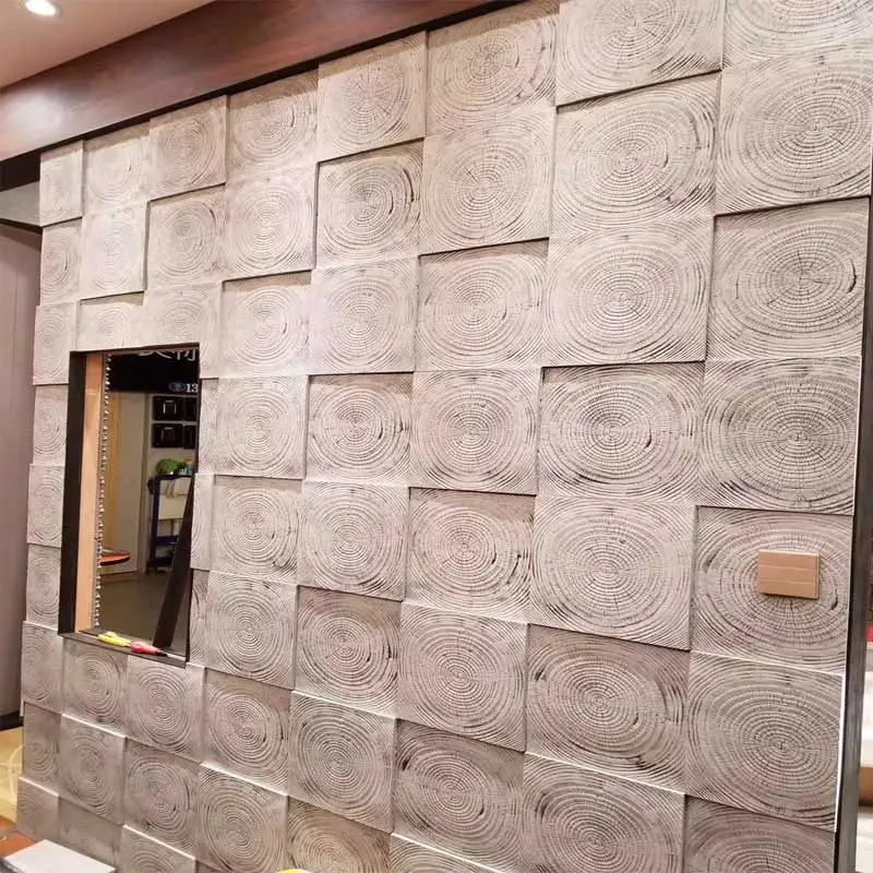 120X60CM ПУ деревянный кирпич ежегодное кольцо доска старого корабля легкая для