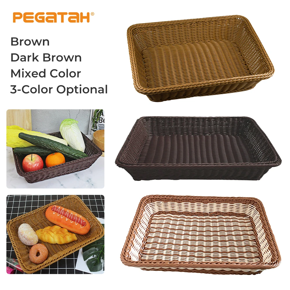 

Плетеная вручную корзина для хранения, прямоугольный ротанговый поднос, корзина для пикника, тарелка для хлеба, фруктов, тортов, мелочей, коробка, товары для кухни