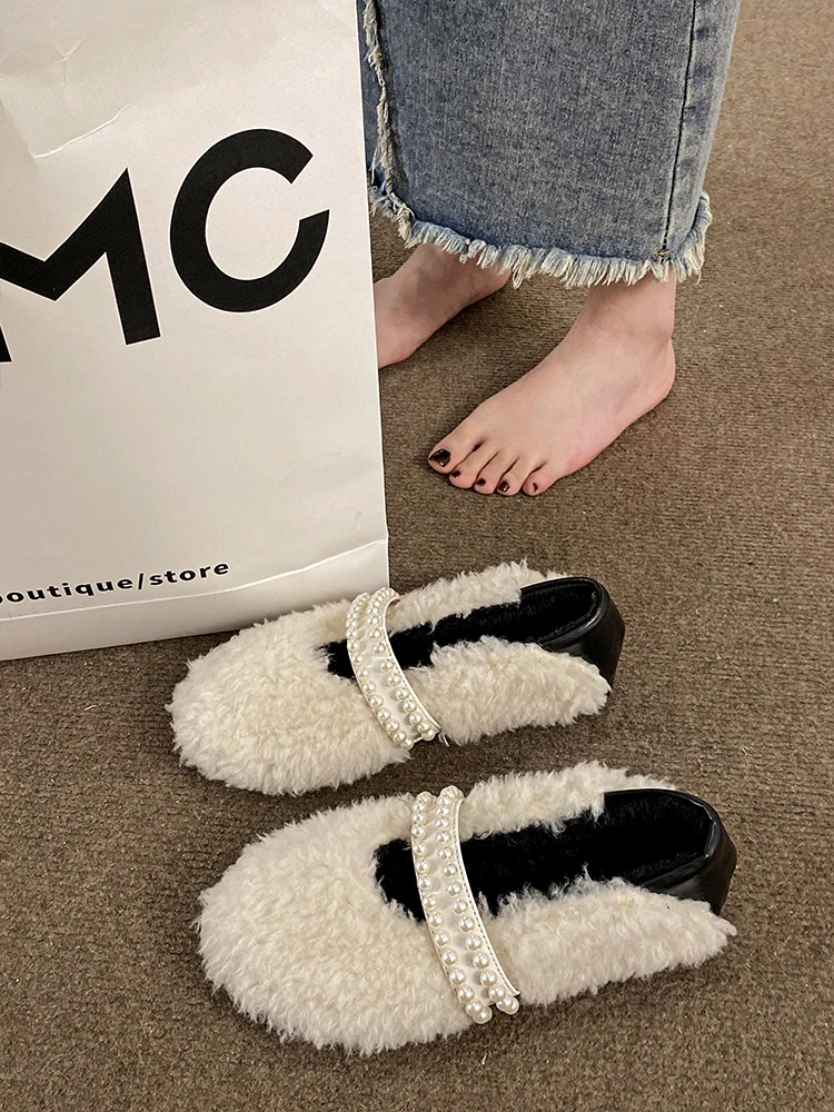 

Elegant Boat Shoe Female Footwear Casual Sneaker Slip-on Women Autumn Loafers Fur Soft Clogs Platform Round Toe Dress New Comfor