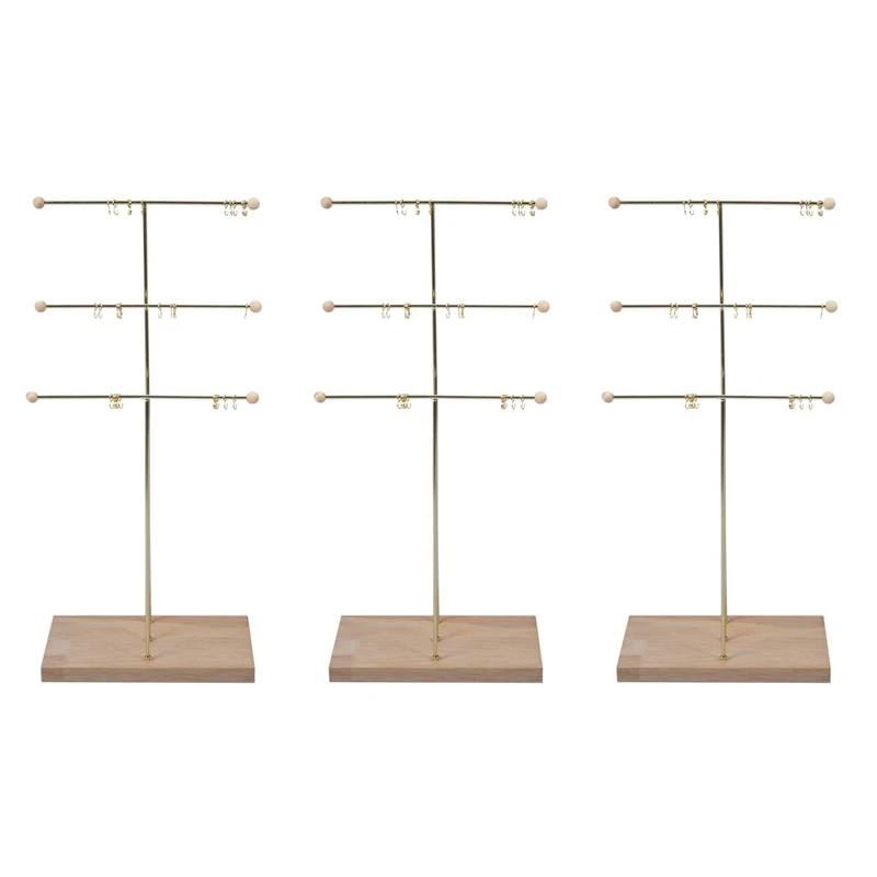 

3-уровневый металлический Настольный органайзер для браслетов, ожерелий, ювелирных изделий, ожерелий, держатель для ювелирных изделий в вид...