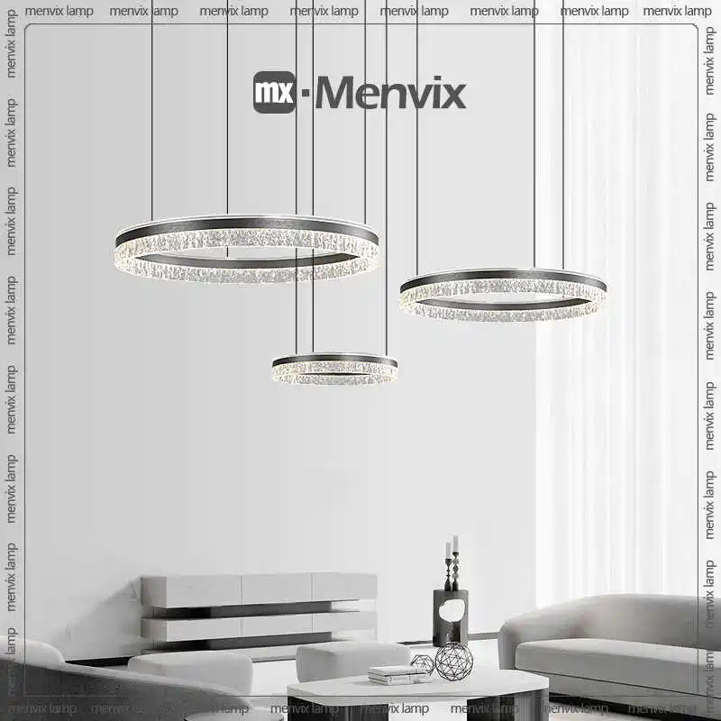 Современные кольцевые Светодиодные хрустальные потолочные люстры освещение для