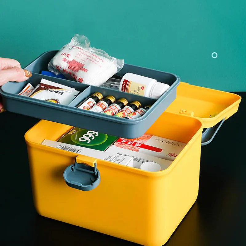 

Large Capacity Medicine Organizer Box Multi-Layers Medicine Storage Boxes MultiFunction Portable Family Emergency Medicine Chest