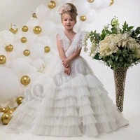 ivory aline toddler tiered birthday flower girl dress wedding party dresses custom made fashion show first communion drop ship