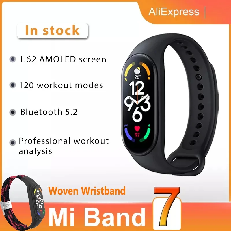 

Xiaomi Mi Band 7 Smart Bracelet 6 Color AMOLED Screen Miband 7 Blood Oxygen Fitness Tracker Bluetooth Waterproof Smart Band Man