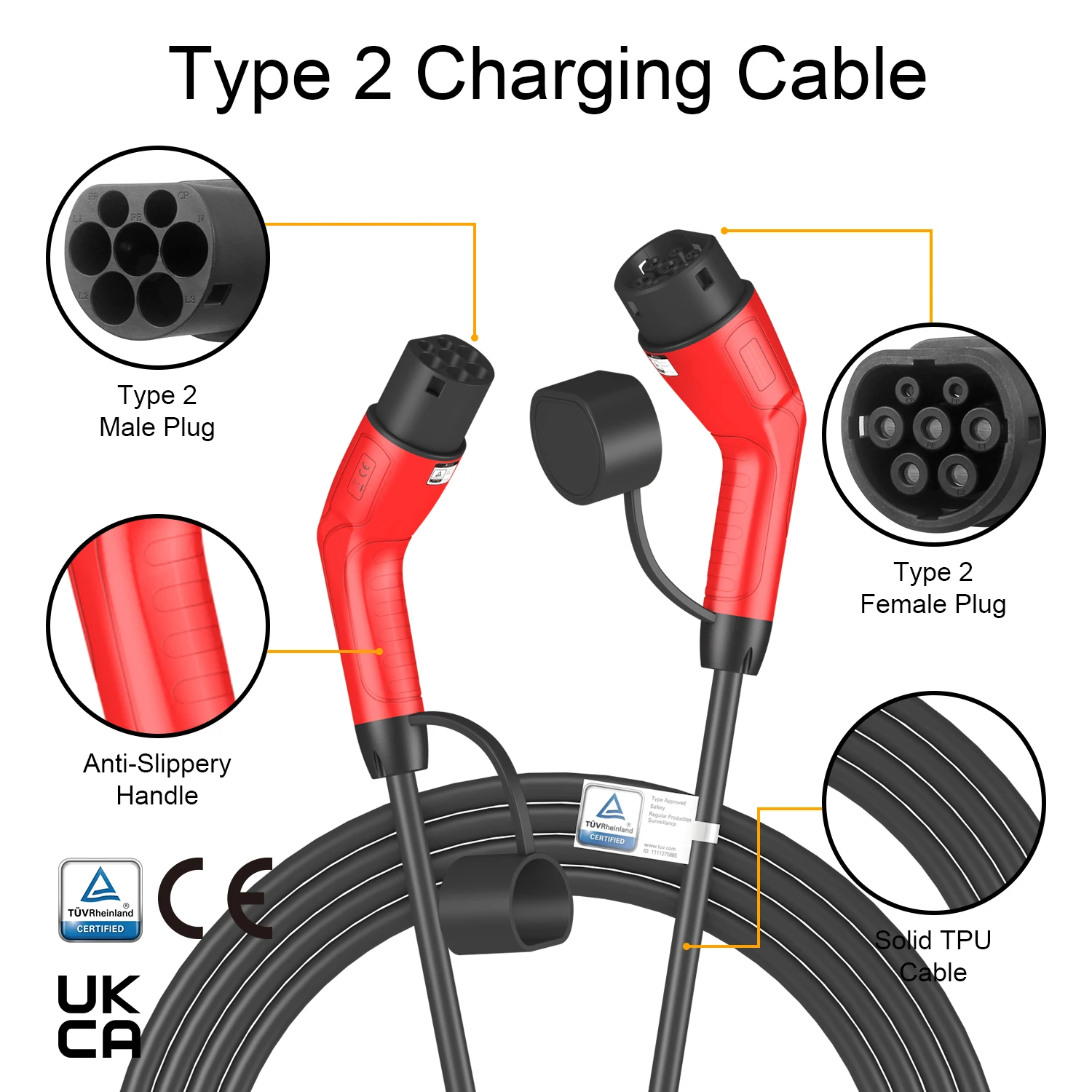 Зарядный кабель для электромобиля зарядное устройство автомобиля 32 А 16 5 тип 2