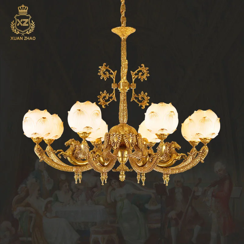 Французская медная люстра XUANZHAO в винтажном стиле роскошный медный