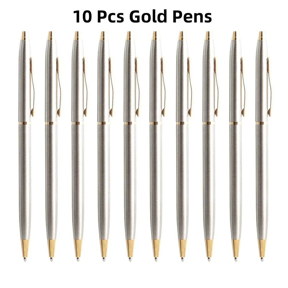 

Женская шариковая ручка, вращающиеся металлические шариковые ручки, канцелярские принадлежности для офиса и школы, чернильные синие и черные 0,7 мм для письма