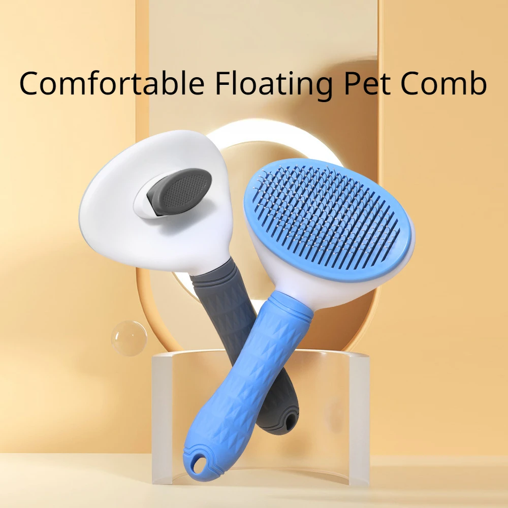 

Cat Grooming Brush,Self Cleaning Slicker Brushes for Pet Brush Tool Gently Removes Loose Undercoat,Mat Tangled Hair Massage-Self
