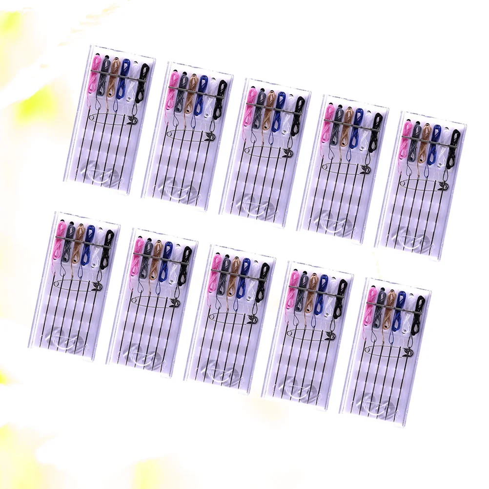 

Kit Sewing Travel Needle Threaded Thread Fix Mini Repairing Hotelquick Hand Clothing Pre Grooming Set Portable Diy Emergency