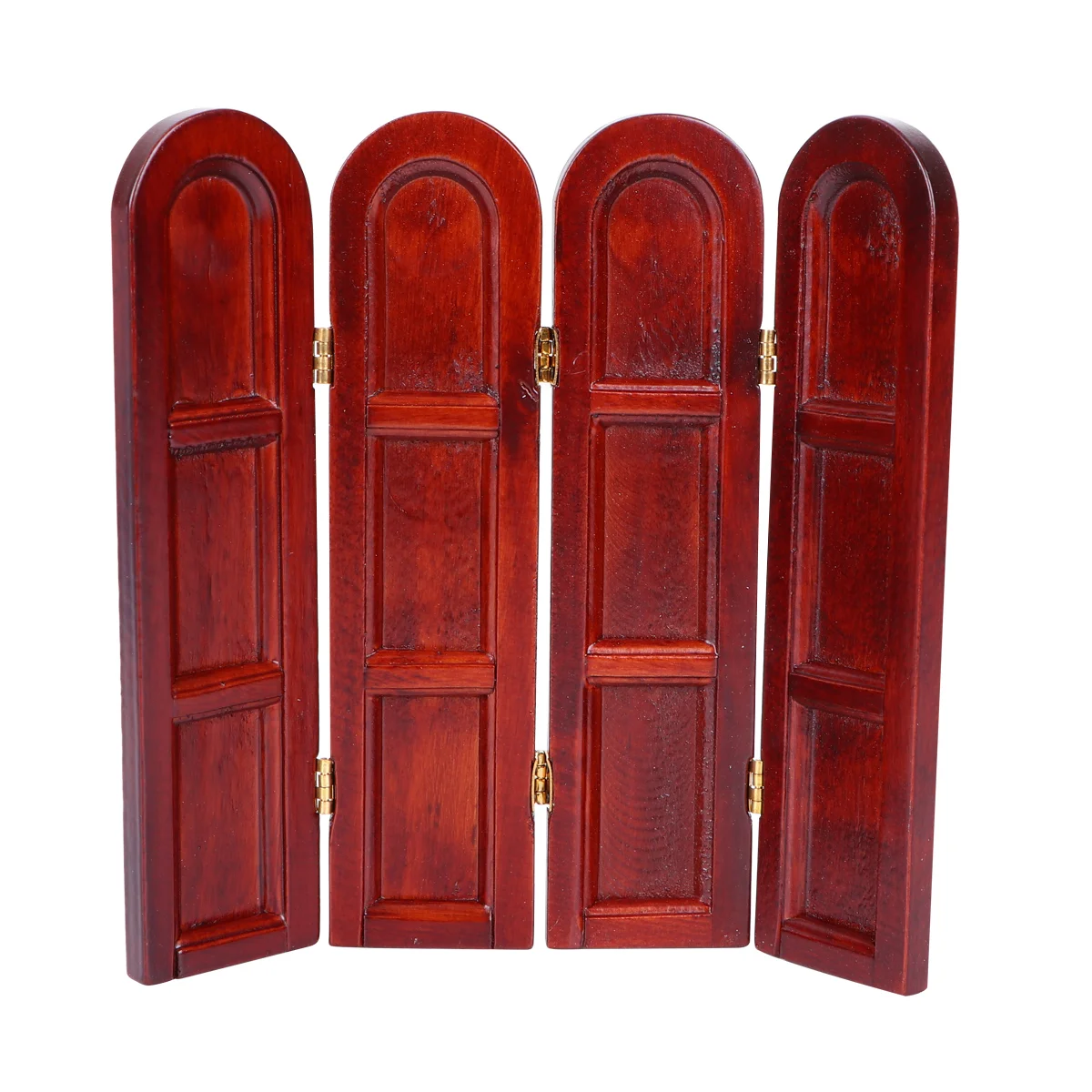 

1pc 1/12 Mini House Retro Design Door Study Bathroom Woodiness Screen Mini Furniture Model (Coffee)