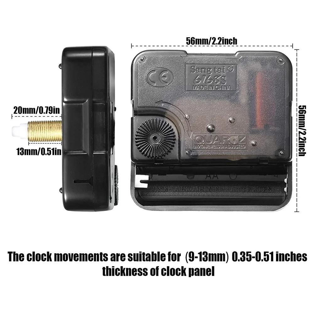 

3 Pcs Quartz Clock Movement Mechanism Parts with 3 Types of Walnut Wood Clock Hands Clock Accessories for Clock Repair