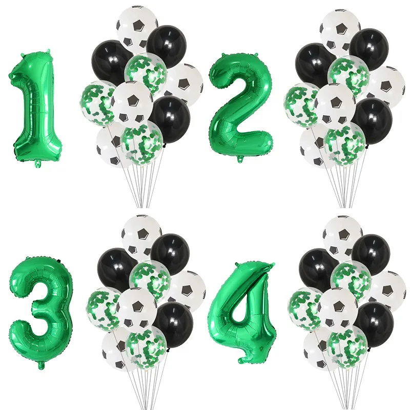 

11pcs/set 12inch Football Confetti Latex Balloons 30inch Number Air Globos Soccer Theme Party Birthday Party Decoration Kids Toy