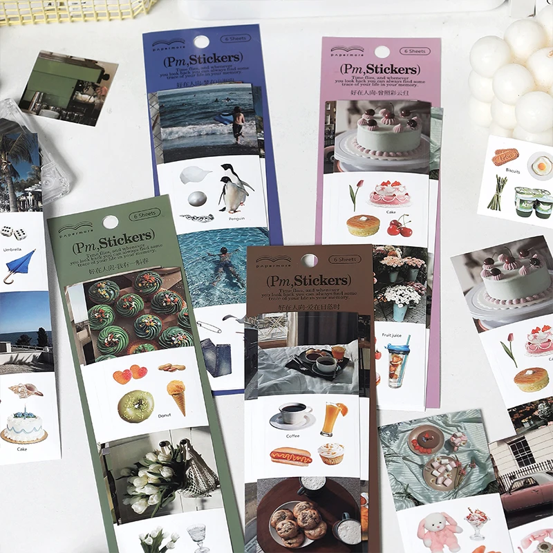 

6 Sheets INS Style Decorative Sticker Diy Diary Album Scrapbooking accessories Decorative hand made Craft Supplies