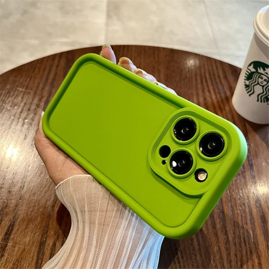 Фото Мягкий силиконовый чехол-бампер карамельного цвета для iPhone 11 12 13 14 Pro Max Plus X XR XS Защита камеры противоударные Чехлы Чехол №3