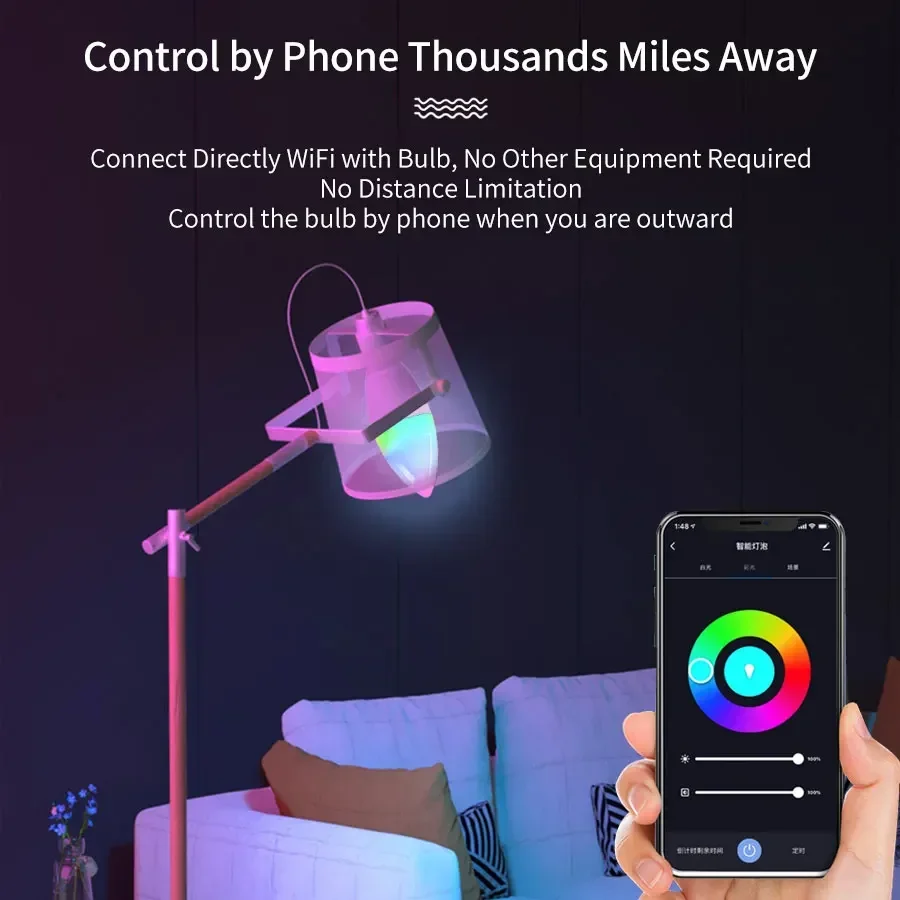 Умная Светодиодная Лампа E14 Wi-fi Tuya Совместимое Голосовое Управление Alexa Google Home