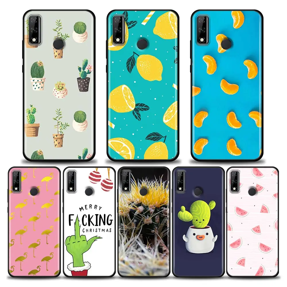 

Phone Case for Huawei Y6 Y7 Y9 2019 Y5p Y6p Y8s Y8p Y9a Y7a Mate 10 20 40 Pro RS Silicone Cover Cute Cartoon Cactus