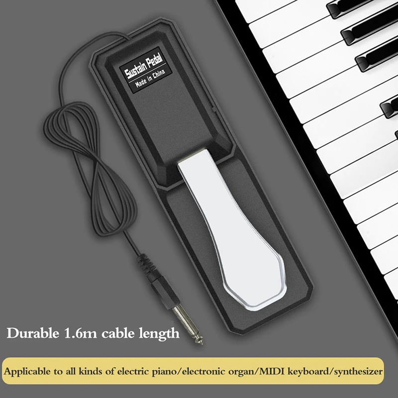 Piano Sustain Pedal 6.5 Round Socket Pedal Auxiliary Metal Polarity Reversal Resistant To Stepping Electronic Keyboards Pedal