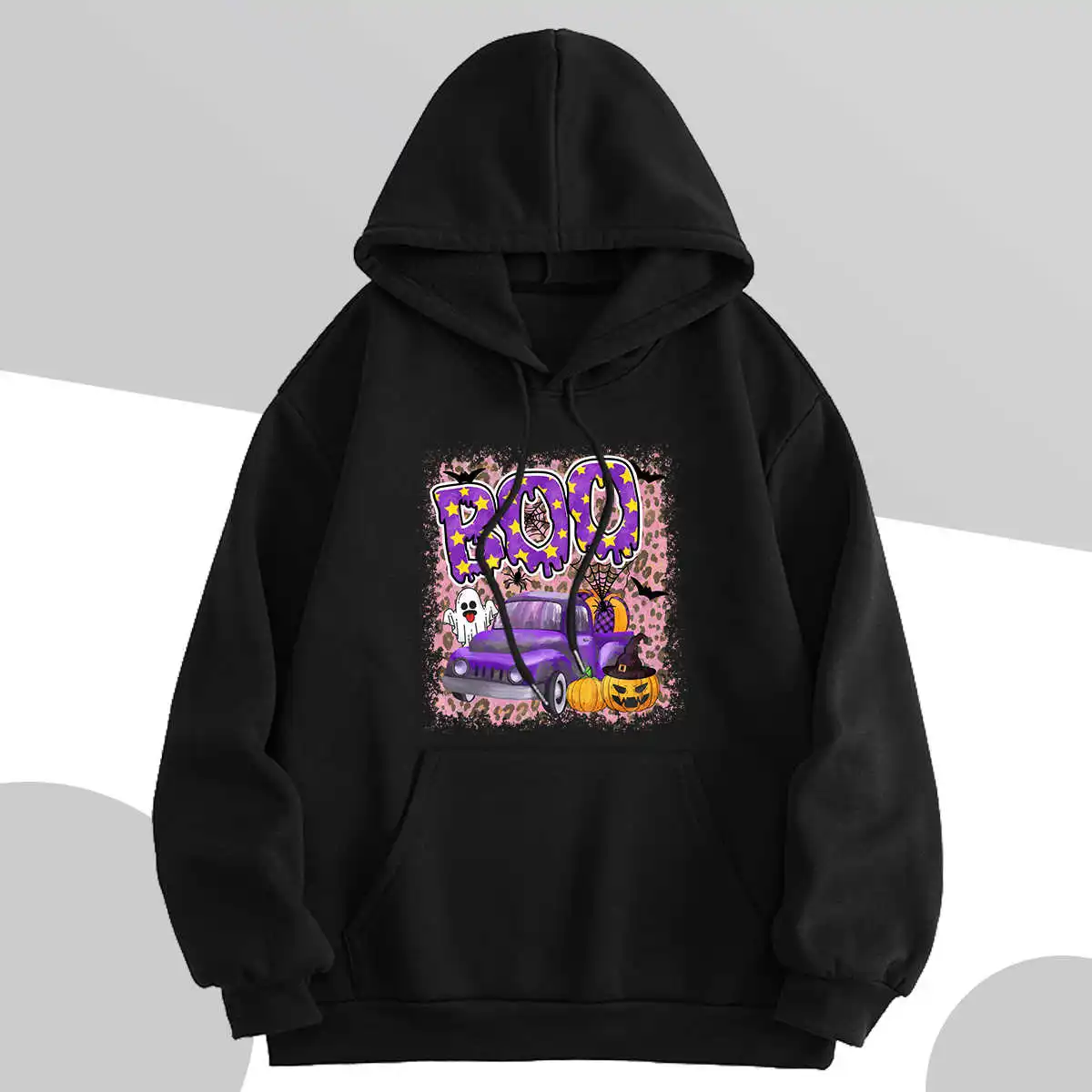 

Autumn/Winter2023 New Fashion Long Sleeve Printed Hoodies Front Pocket Inside Fleece Pullover Sweater Sweatshirts Hip Hop Unisex