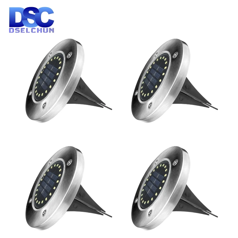 

Напольный светильник на солнечной батарее, 4 шт./лот, 20 светодиодов