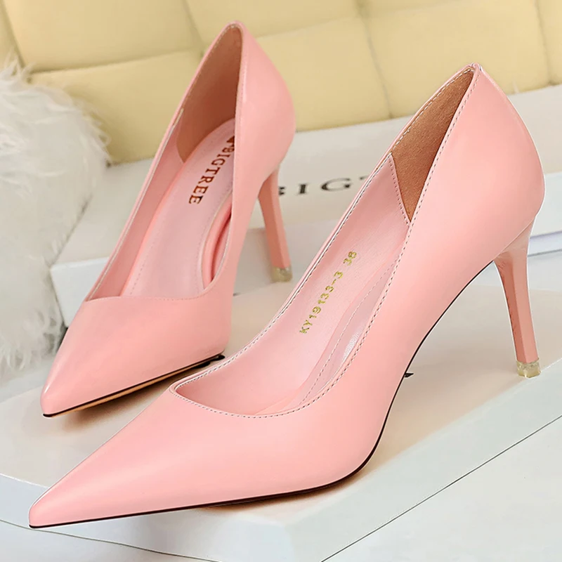 

2022 Woman 7.5cm High Heels Scarpins Sexy Fetish Shoes Lady Yellow Blue Pink Stiletto Wedding Valentine Luxury Designed Pumps