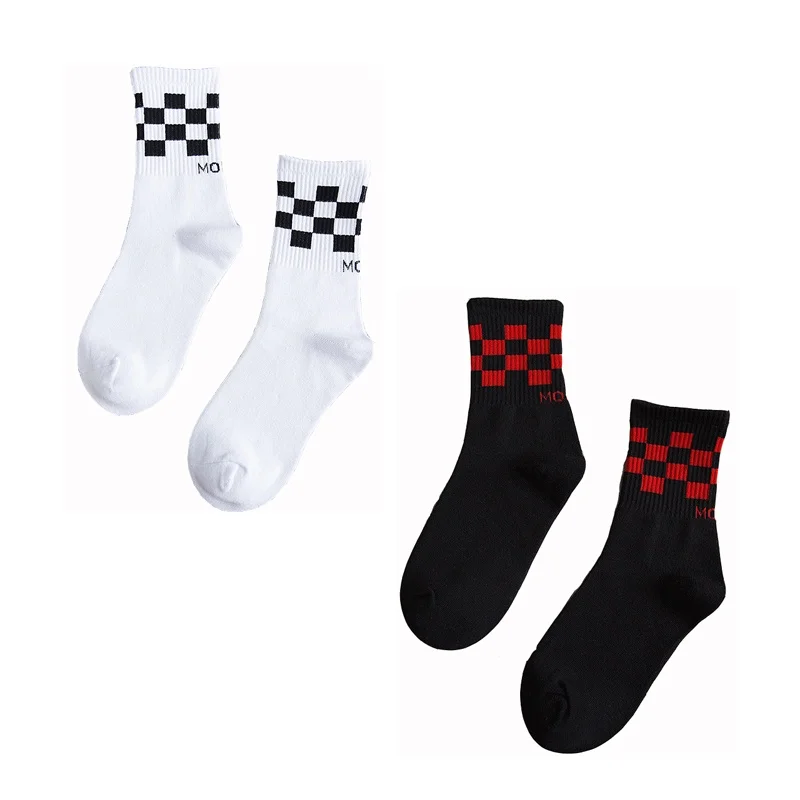 Модные шахматные носки популярные уличные для скейтборда в стиле хип-хоп