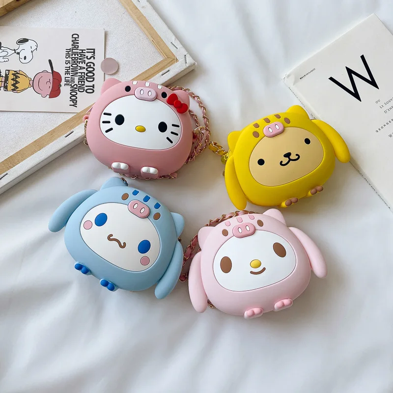 

New Cartoon Anime Children's Silicone Bag Sanrio Cinnamoroll Babycinnamoroll Shoulder Bag Korean Girly Girl Backpack