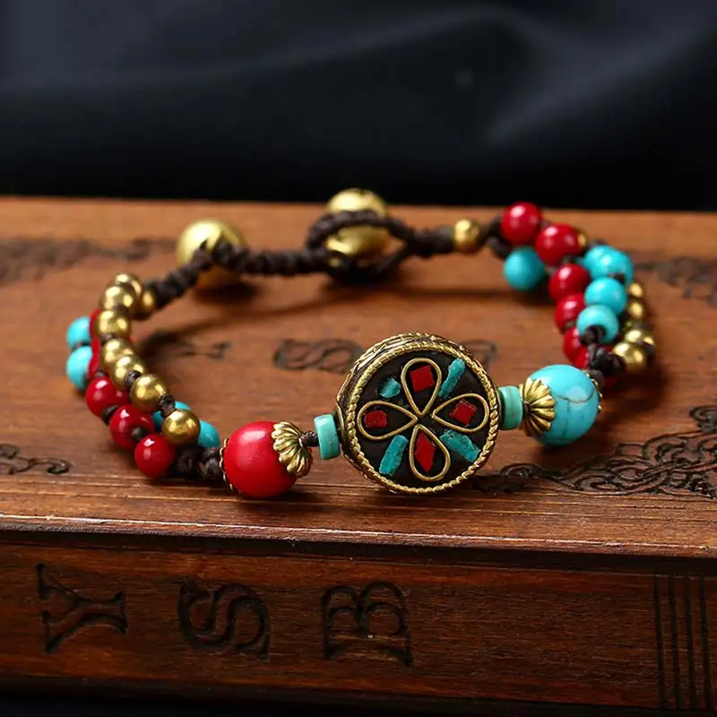 

Tibetan Turquoise Red Agate Balance Bracelet