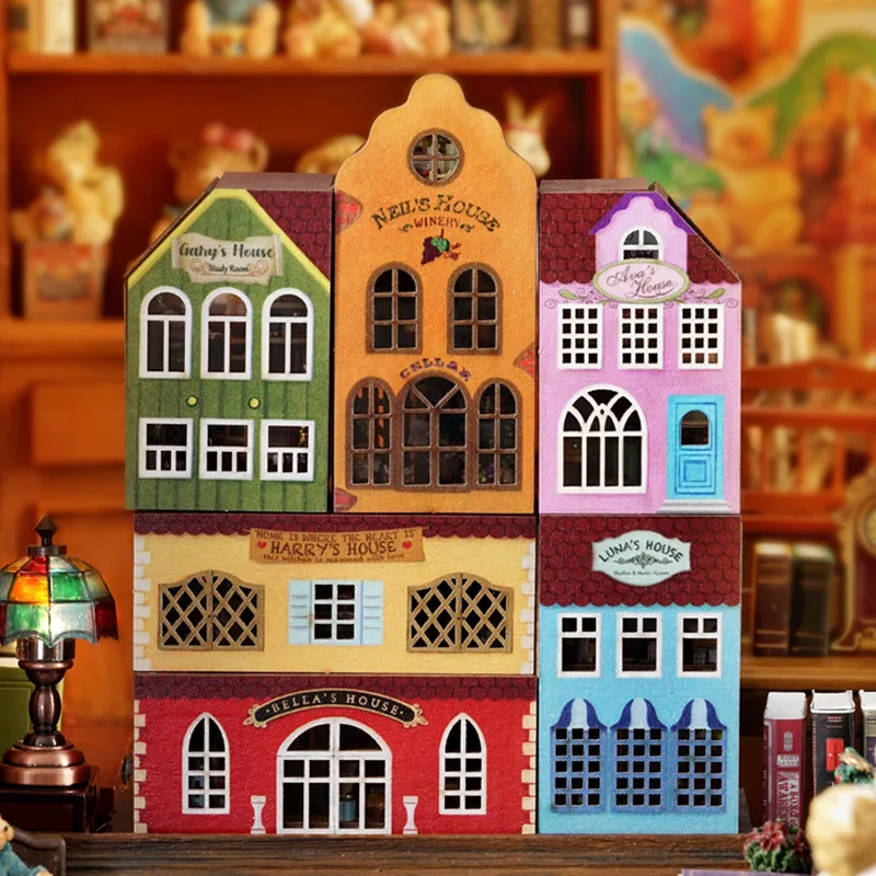 

New Diy Mini Rabbit Town Casa Wooden Doll Houses Miniature Building Kits With Furniture Dollhouse Toys For Girls Birthday Gifts