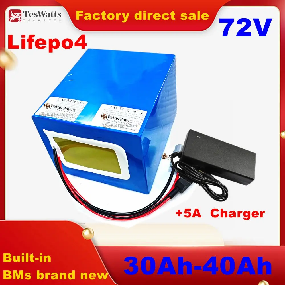 Литиевая аккумуляторная батарея Lifepo4 72 В 30 Ач 40 BMS 24S для Vélo Électrique Hurcyce Ecooter с