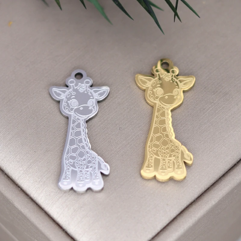 Милые Подвески в виде жирафа из нержавеющей стали 2 шт. для изготовления