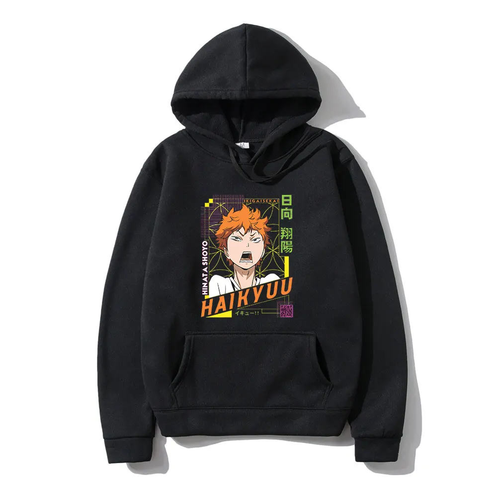 

Аниме Haikyuu Haikyu Shoyo Hinata новый подарок для бойфренда зимний с длинным рукавом толстый Свободный Мужской простой худи классический комикс прин...