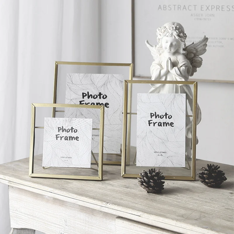 

Современная Геометрическая трехмерная железная художественная рамка креативные предметы интерьера металлическая фоторамка домашние укр...