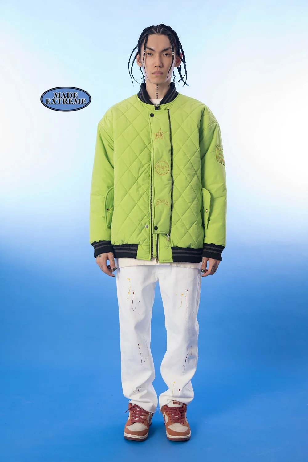 MadeExtreme oversized vintage green Men Jacket Parka harajuku streetwear Cotton Winter padded jacket coat Warm outwear DP876