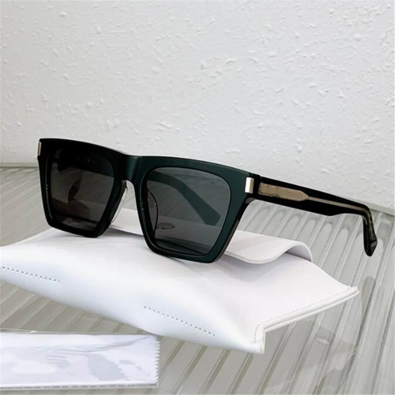 

Солнцезащитные очки в винтажном стиле для мужчин, зеркальные модные брендовые дизайнерские очки в яркой черной квадратной оправе