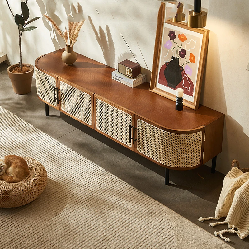 Подставка для телевизора из ротанга низкая доска практичная подставка по