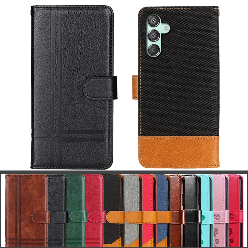 Для Samsung Galaxy M15 5G чехол Магнитный кожаный флип-кошелек для 5G/DS телефона Funda Coque