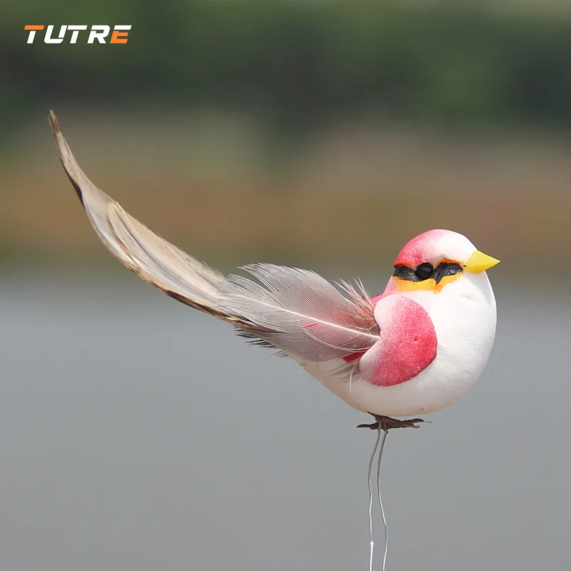 

2Pcs Artificial Birds Fake Foam Animal Simulation Feather Birds Models DIY Wedding Home Garden Ornament Yard Decoration