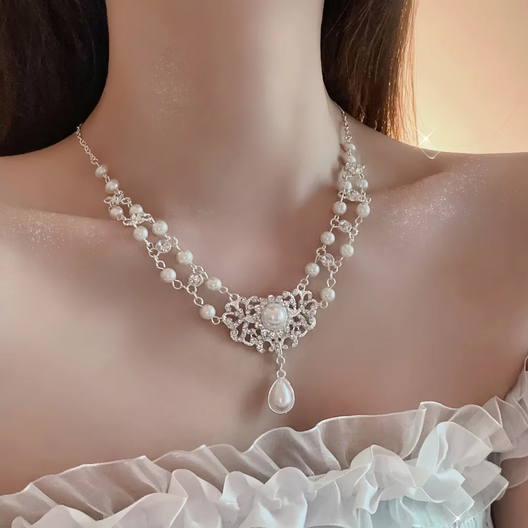 Ожерелья Draweye с жемчугом для женщин геометрические корейские модные элегантные