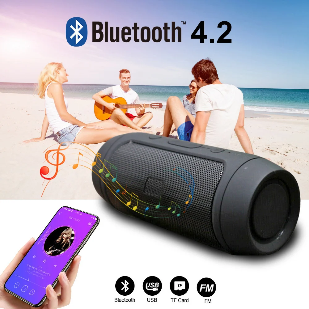 

Waterproof Portable Speaker Mini Bluetooth Music Bass Speaker Subwoofer Outdoor Wireless Loudspeaker Sound Bar FM Radio TF Card