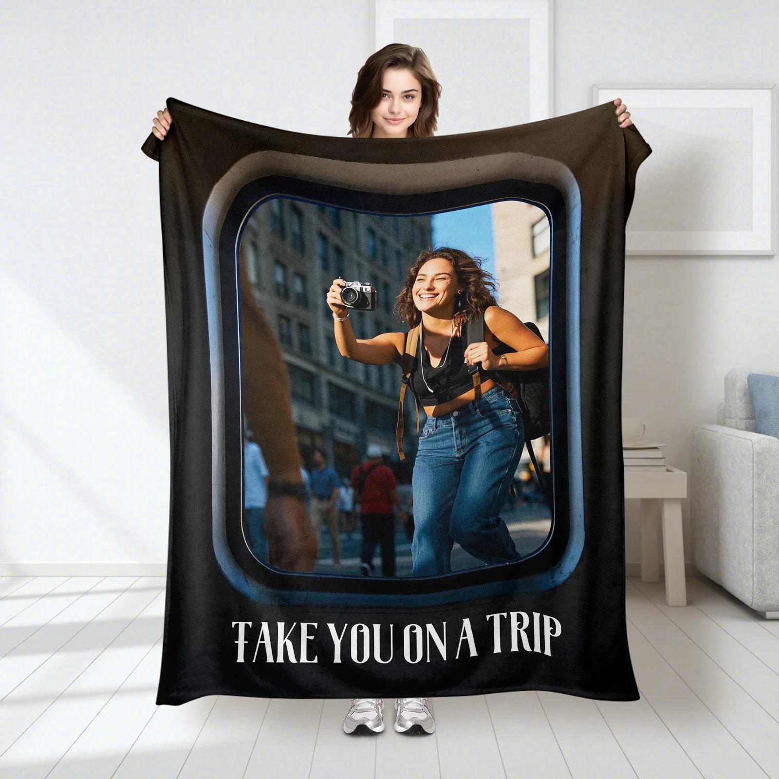 Кашемировое одеяло на американскую тематику