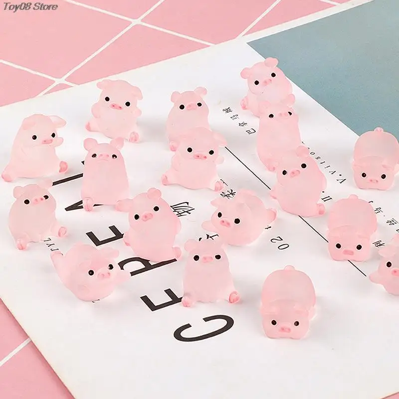 

6Pcs Piggy Doll 10Pcs Kawaii Mini Resin Cartoon Pig Miniatures Terrarium Figurines DIY Handmade Scrapbook Crafts Home Decoration