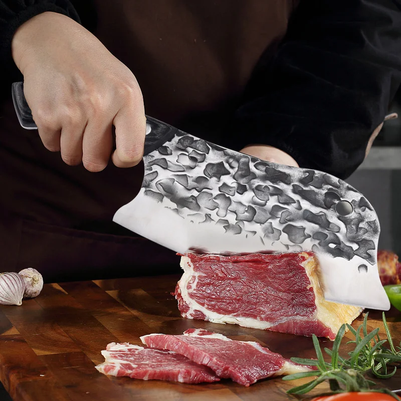 

Stainless Steel Kitchen Butcher Meat Cleaver Hunting Chopping Chef Knife Fish Vegetables Cutter Cooking Tools Slicing Knife