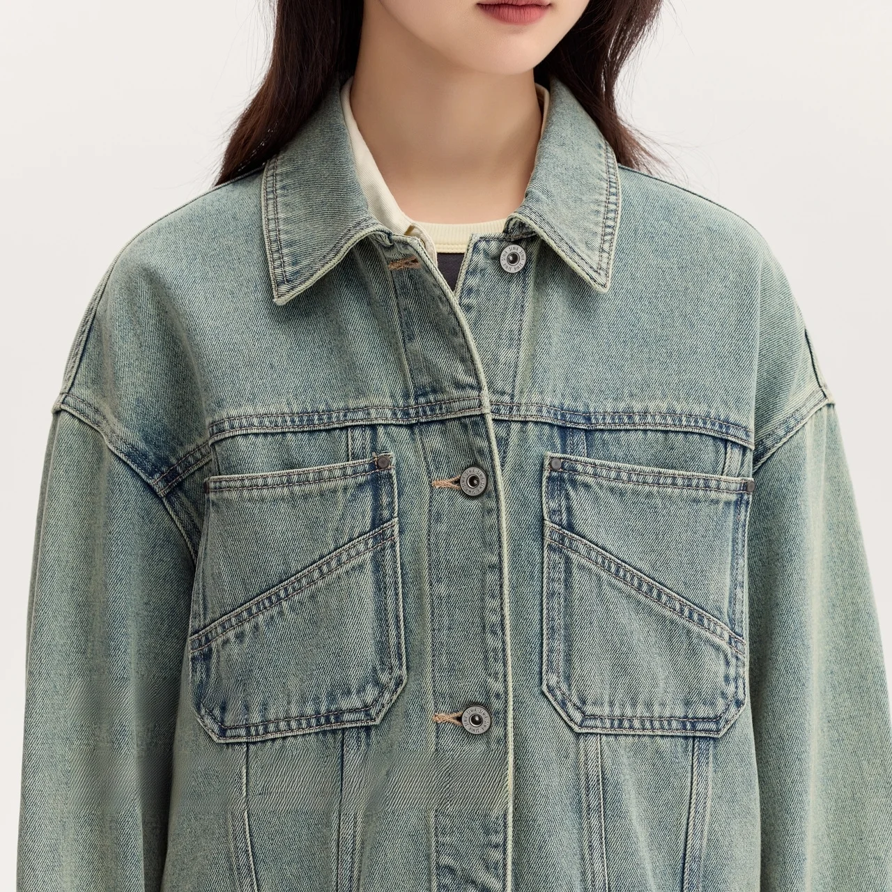 Женская джинсовая куртка Senma осень 2024