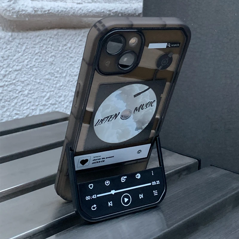 Hidden Stand Phone Case For Iphone 14 13 12 11 Pro Xs Max X Xr 7 8 Plus Creative Letter Clear Soft Cover
